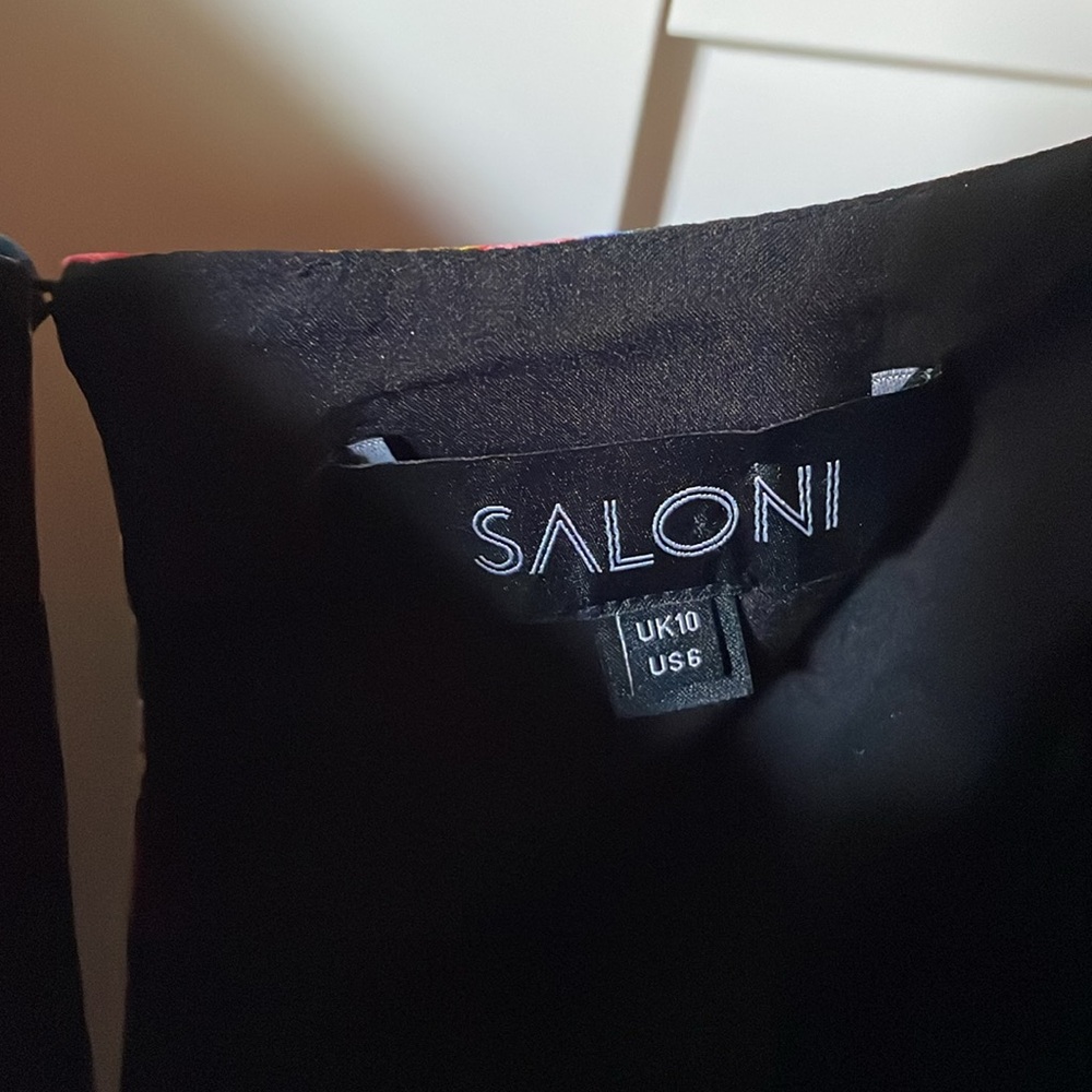 SALONI Loretta Jumpsuit in Meadow Silk Spaghetti Strap Colorful Floral - Picture 8 of 11